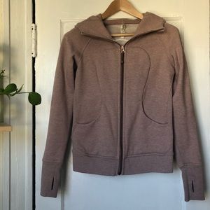 Lululemon Scuba hoodie bark berry rose gold color